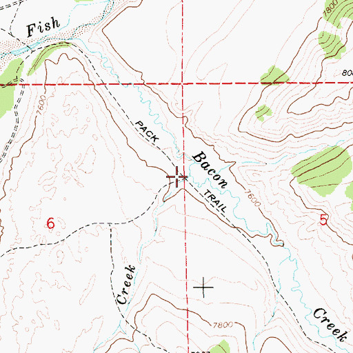Topographic Map of Poison Creek, WY