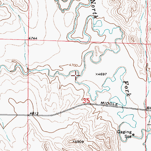 Topographic Map of Poison Creek, WY