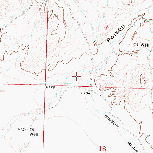 Topographic Map of Poison Draw, WY