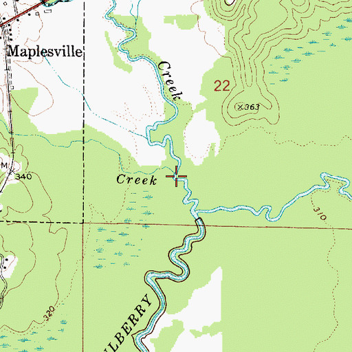 Topographic Map of Byrd Creek, AL