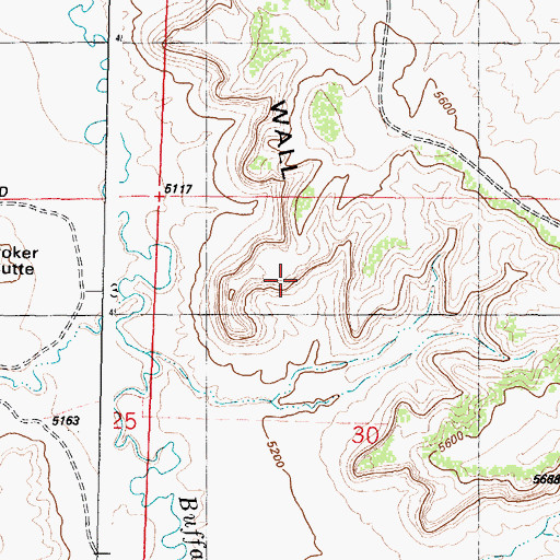 Topographic Map of Poker Butte, WY