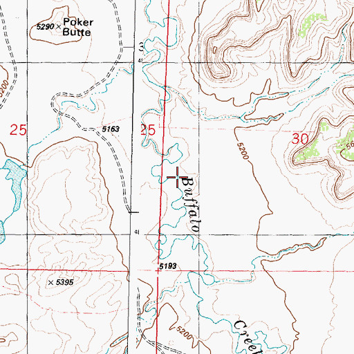 Topographic Map of Poker Creek Ranch, WY