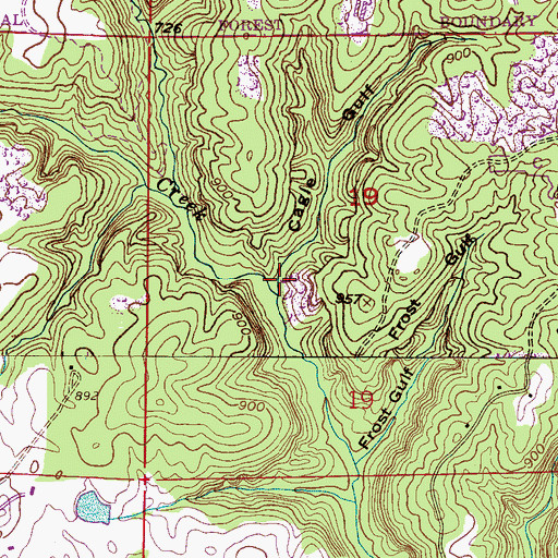 Topographic Map of Cagle Gulf, AL