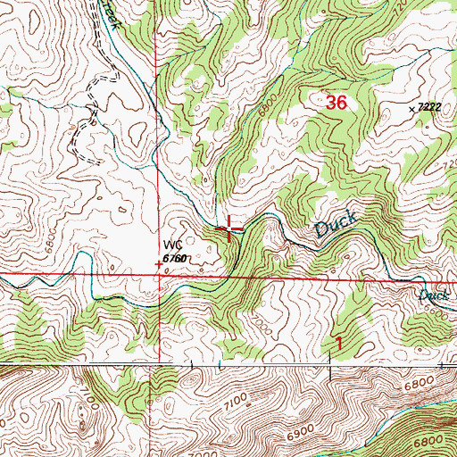 Topographic Map of Pole Creek, WY