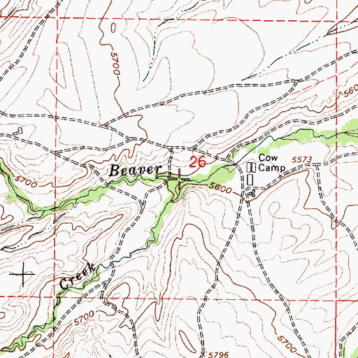 Topographic Map of Pole Creek, WY