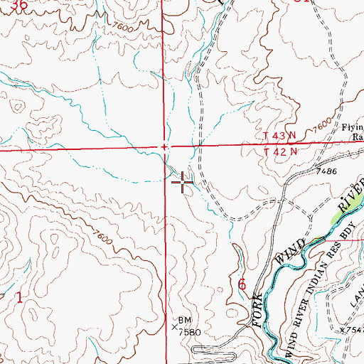 Topographic Map of Pole Creek, WY