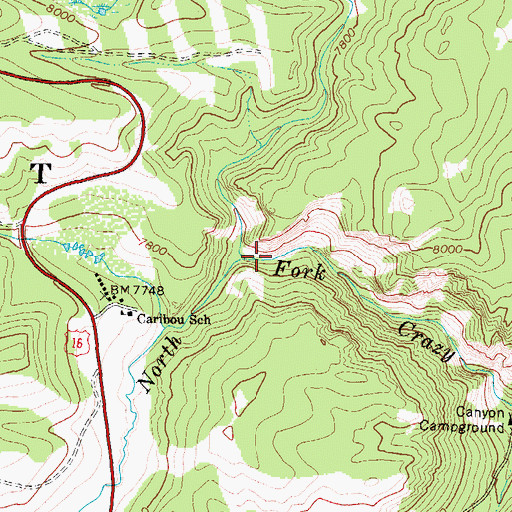 Topographic Map of Pole Creek, WY