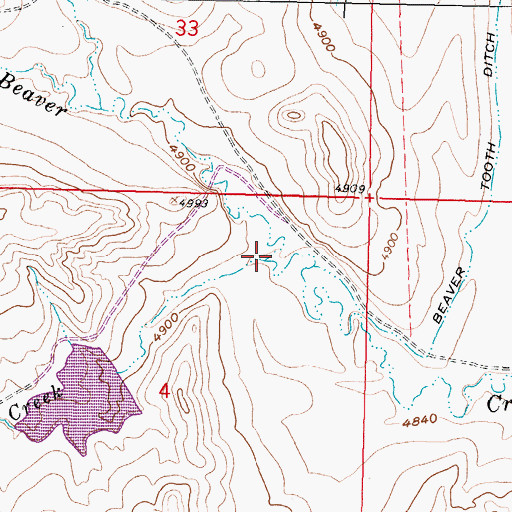 Topographic Map of Pole Creek, WY