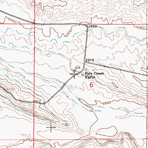 Topographic Map of Pole Creek Farm, WY