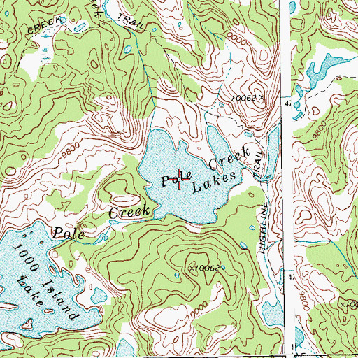 Topographic Map of Pole Creek Lakes, WY