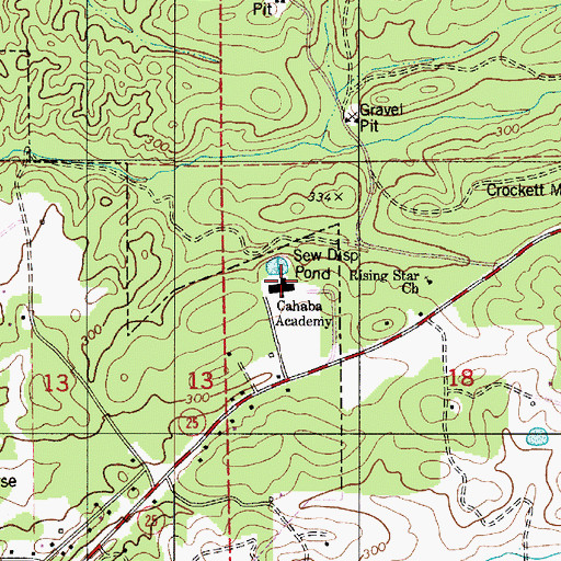 Topographic Map of Cahaba Academy, AL