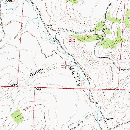 Topographic Map of Pole Gulch, WY