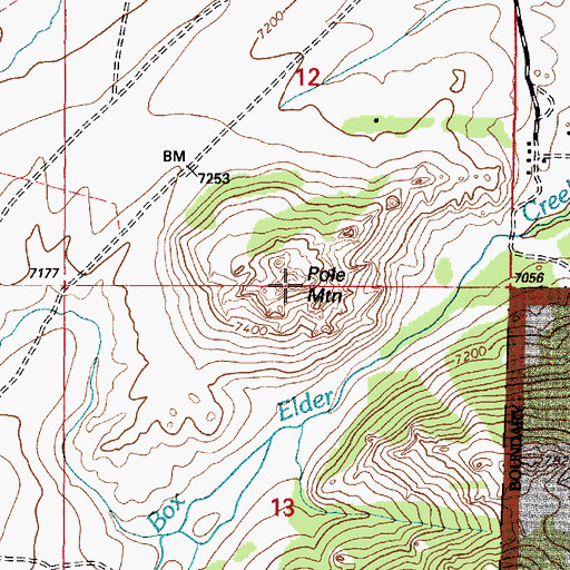 Topographic Map of Pole Mountain, WY