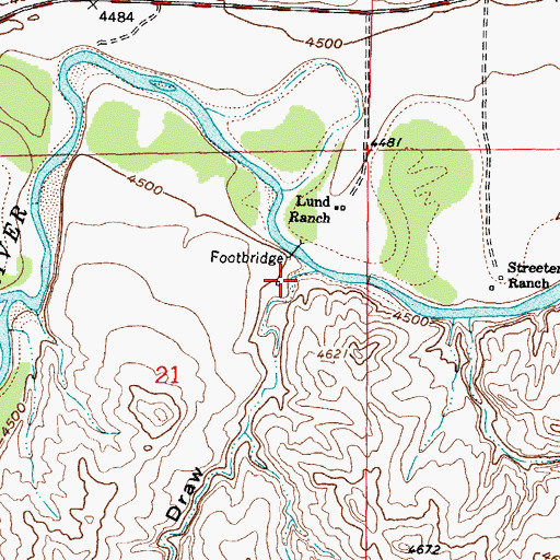 Topographic Map of Pollard Draw, WY