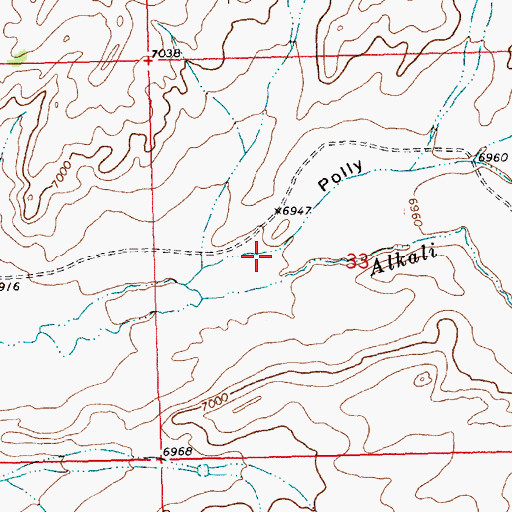 Topographic Map of Polly Draw, WY