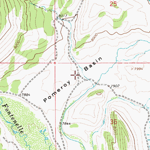 Topographic Map of Pomeroy Basin, WY