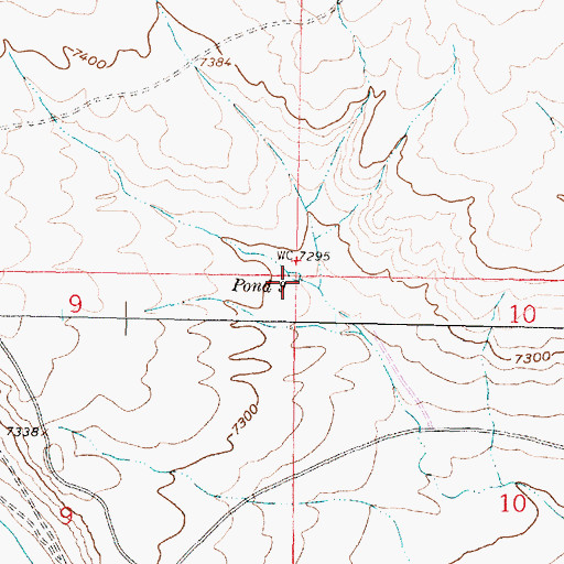 Topographic Map of Pond 9, WY