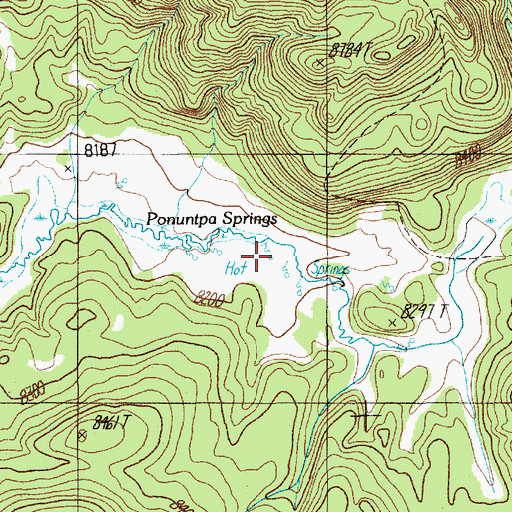 Topographic Map of Ponuntpa Springs, WY