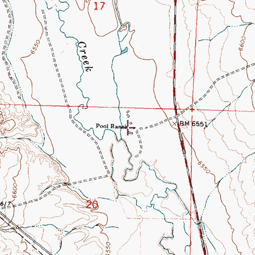 Topographic Map of Pool Ranch, WY