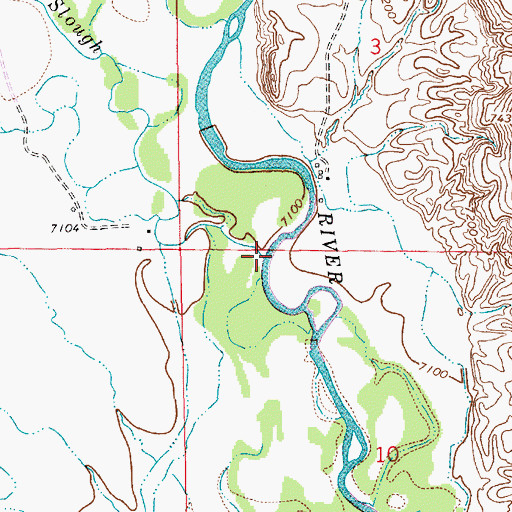 Topographic Map of Poole Slough, WY