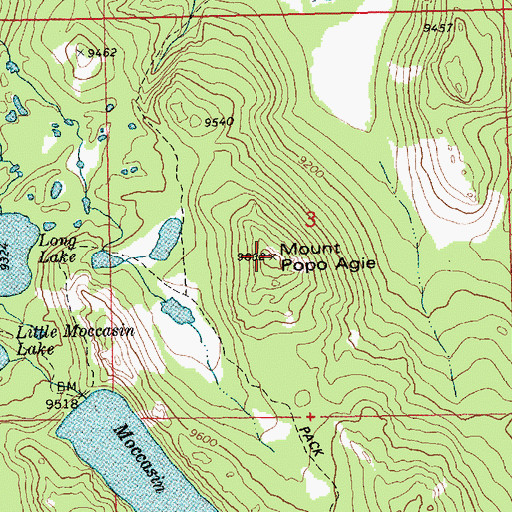 Topographic Map of Mount Popo Agie, WY