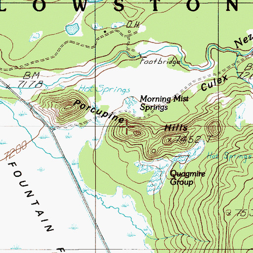 Topographic Map of Porcupine Hills, WY