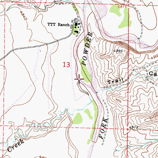 Topographic Map of Posey Creek, WY
