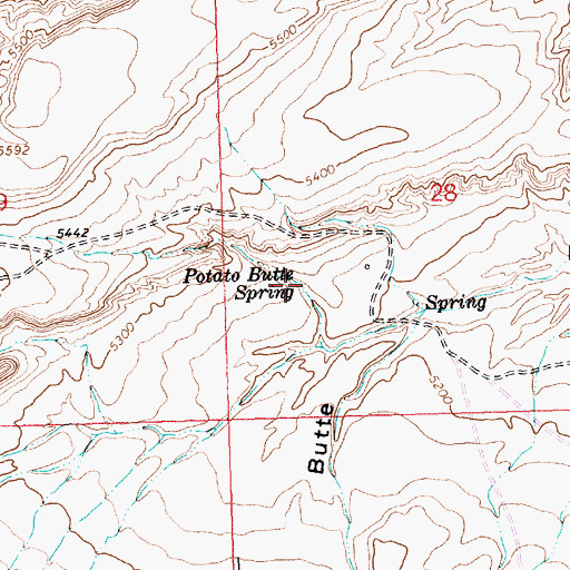 Topographic Map of Potato Butte Spring, WY