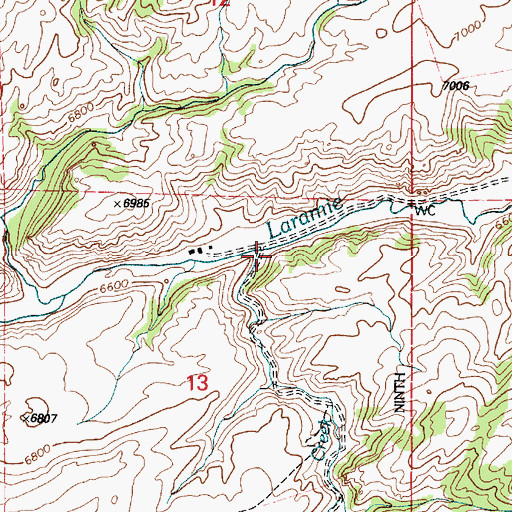 Topographic Map of Potato Creek, WY