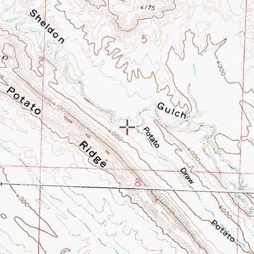 Topographic Map of Potato Draw, WY