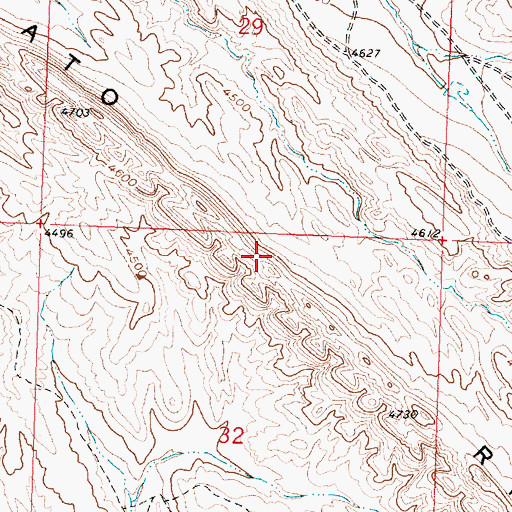 Topographic Map of Potato Ridge, WY