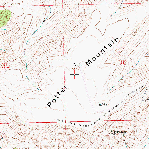 Topographic Map of Potter Mountain, WY