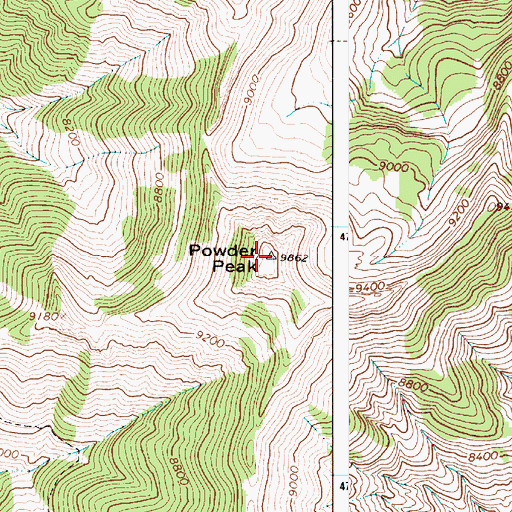 Topographic Map of Powder Peak, WY