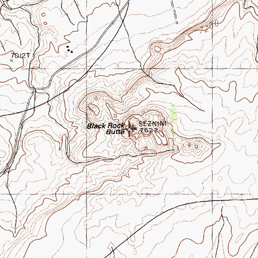Topographic Map of Black Rock Butte, AZ
