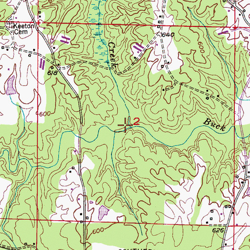 Topographic Map of Camp Creek, AL