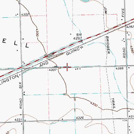 Topographic Map of Powell Flats, WY