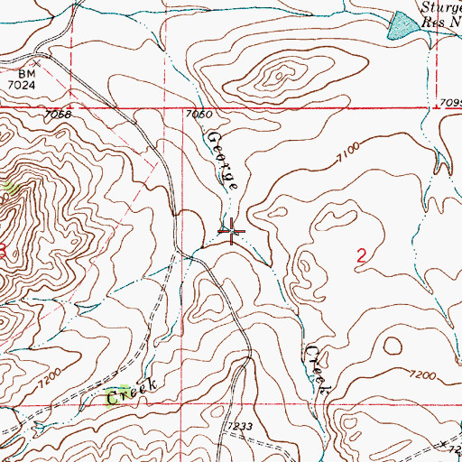 Topographic Map of Prager Creek, WY