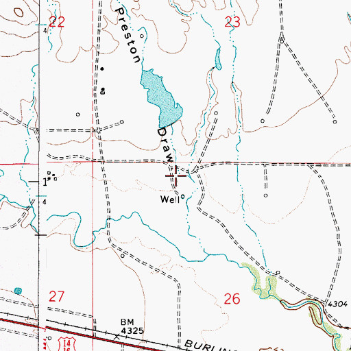 Topographic Map of Preston Draw, WY