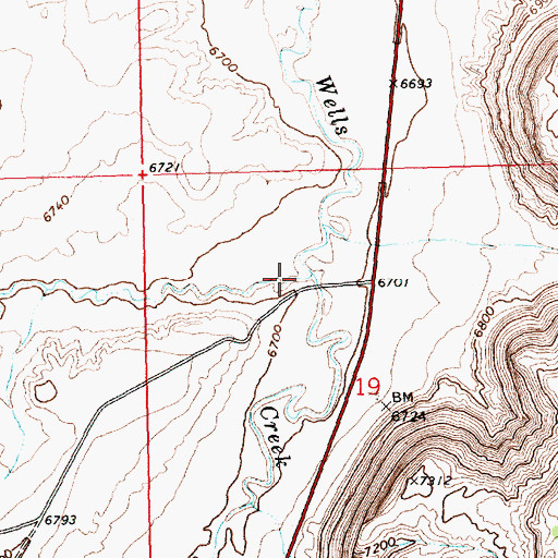 Topographic Map of Pretty Water Creek, WY