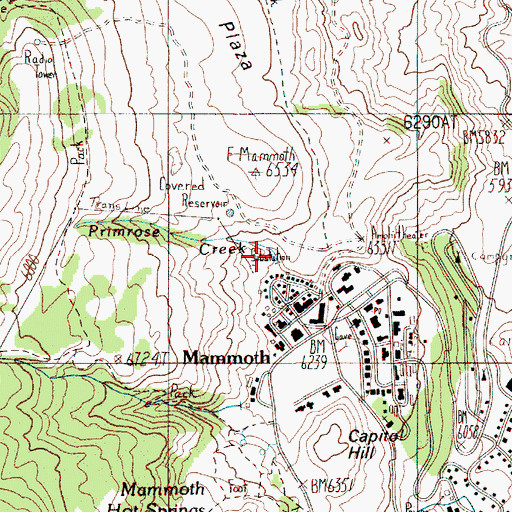 Topographic Map of Primrose Creek, WY