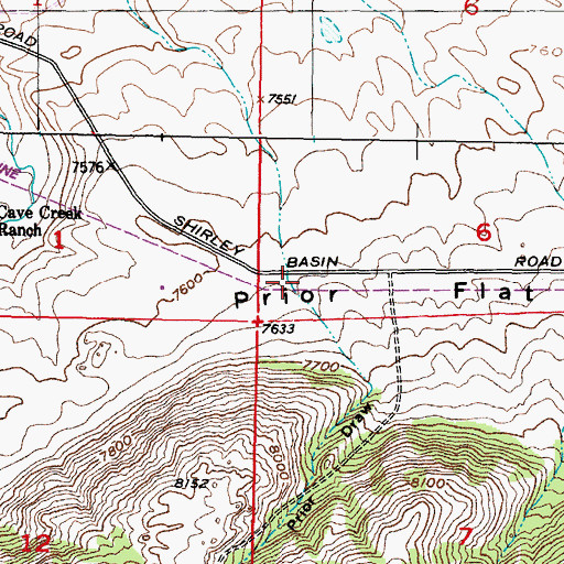 Topographic Map of Prior Draw, WY