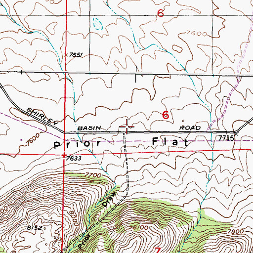 Topographic Map of Prior Flat, WY
