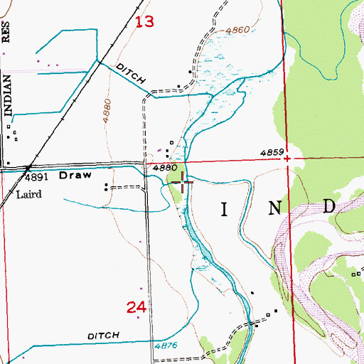 Topographic Map of Prison Farm Draw, WY