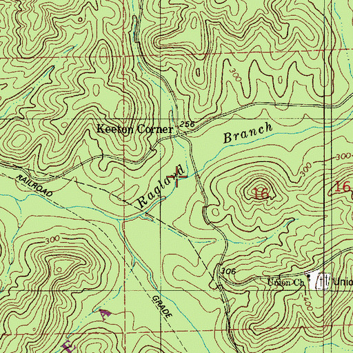 Topographic Map of Camp Hugh, AL