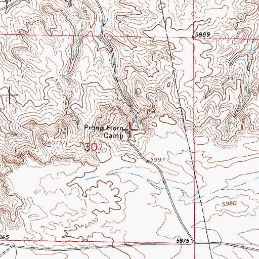 Topographic Map of Prong Horn Camp, WY