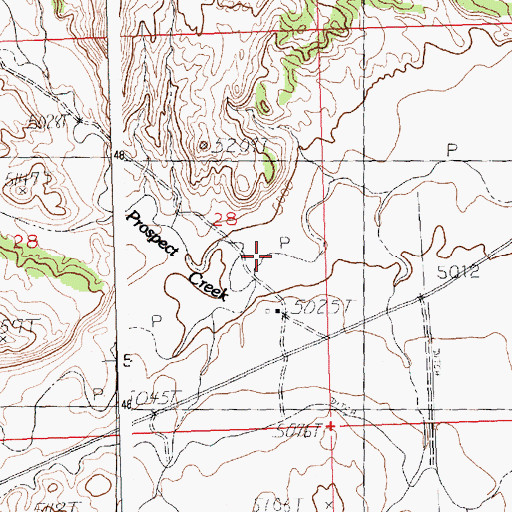 Topographic Map of Prospect Creek, WY