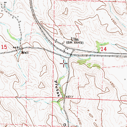 Topographic Map of Prusak Draw, WY