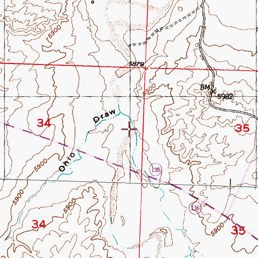 Topographic Map of Puddle Springs Draw, WY