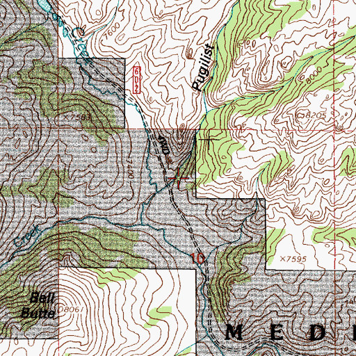 Topographic Map of Pugilist Gulch, WY