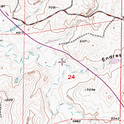 Topographic Map of Pugsley Mine, WY